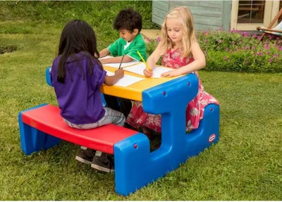 Produktbild von Little Tikes Large Picnic Table, Innen & Außen, Blau, Rot, Gelb, 6 Person(en), Kunststoff, 3 Jahr(e), 23 kg