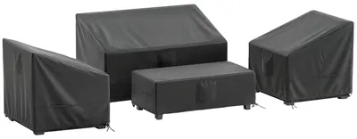 Immagine prodotto di SunvelloCoperture per Mobili da Giardino 4 Pezzi, Impermeabili, Nero