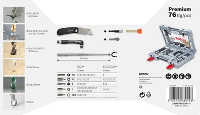 Produktbild von 76-tlg. Premium X-Line Bohrer- und Schrauber-Set