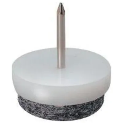 Produktbild von DRANSFELD, Gleiter rund, Durchmesser 24mmxL13mm 111, zum Einschlagen Kunststoff weiß 100 Stk
