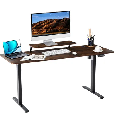 Produktbild von Höhenverstellbarer Schreibtisch 160 x 60 cm, Elektrischer Schreibtische Höhenverstellbar, Gaming Tisch mit Monitorständer, Stehpult Verstellbarer