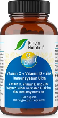 Immagine prodotto di Vitamina C + Vitamina D + Zinco Sistema Immunitario Ultra, 120 Capsule