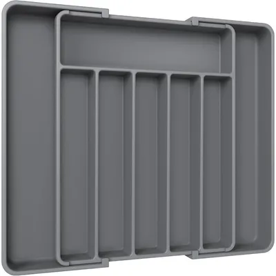 Immagine prodotto di Contenitore per posate da cassetti, espandibile, organizer, grigio, grande