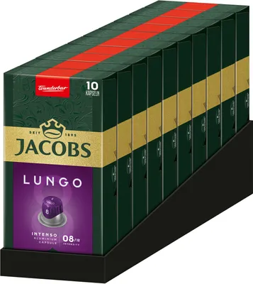 Produktbild von JACOBS Kapseln Lungo Intenso 100 Nespresso®* kompatible Kaffeekapseln