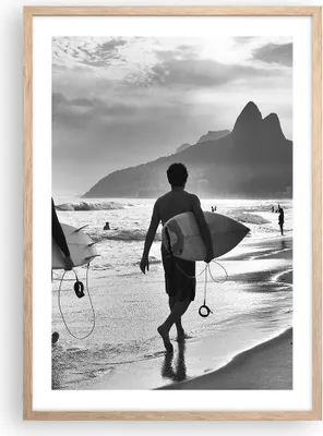 Produktbild von Gerahmtes Poster - Rahmen in heller Eiche - Meer Welle Surfen - 50x70 cm - Wand Bild - Wanddeko - Wandbilder - Wandposter - Bilderrahmen - Bilder - Kunstdruck - Wandbild - P2NPA50x70-3745