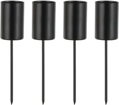 Produktbild von Adventskranz-Kerzenständer-Set, 4 Stück, Metall-Kerzenständer für Adventskranz, Tischdekoration, DIY, schwarz