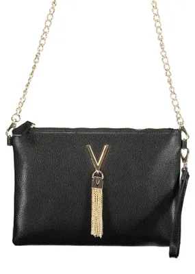 Produktbild von Elegante Schwarze Umhängetasche mit Kette und Kontrastdetails