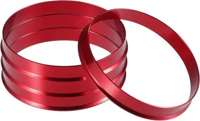 Produktbild von Hubzentriker-Ringe-Set 65,1mm auf 63,4mm - Aluminiumrot - Auto-Bremsenabstandserweiterung