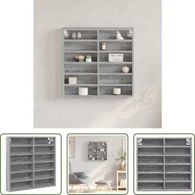Imagen del producto de El mueble expositor "The Living Store" en color gris Sonoma, de 60x8,5x58 cm, fabricado en material de madera