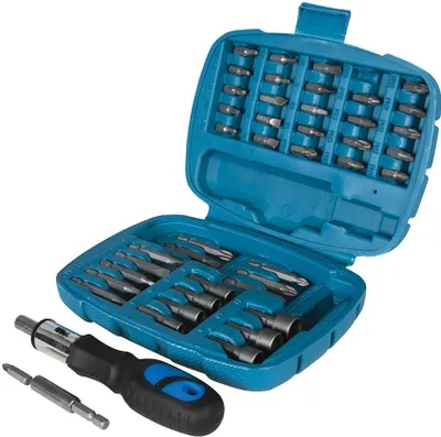 Produktbild von Silverline Ratschen-Bithalter und Steckschlüsseleinsätze, 45-tlg. Satz 45-tlg.