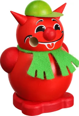Produktbild von Seiffener Volkskunst Kugelräucherfigur Teufel - Räuchermann für kleine Räucherkerzen - Größe 8cm - 19624