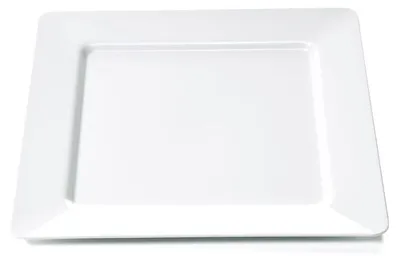 Produktbild von 24x Teller flach eckig 25 x 25 cm Melamin weiß bruchfest