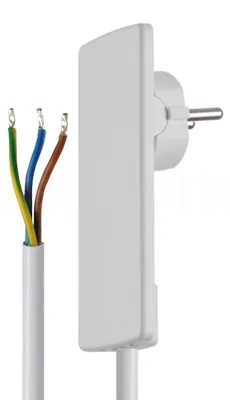 Produktbild von Schulte EVOline Plug 01.513 Flachstecker 1.5 m mit Anschlusskabel weiß