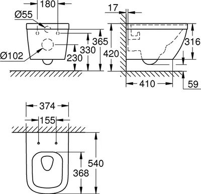 Produktbild von GROHE Euro Ceramic, Weiß, 1 Stück(e)