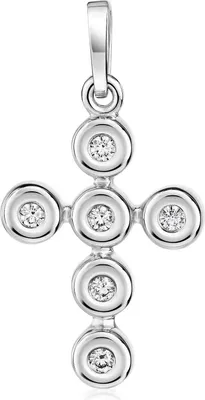 Produktbild von MATERIA by Matthias Wagner Kreuz Kettenanhänger 925 Sterling Silber mit Zirkonia KA-118