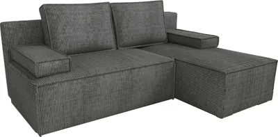 Produktbild von BroMARKT Ecksofa mit Schlaffunktion Caspar Dunkelgrau Cord Rechts