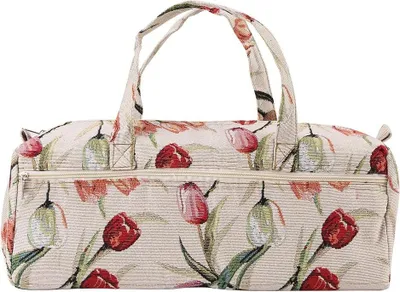Imagen del producto de Bolsa para tejer, color rosa, para guardar agujas de tejer y accesorios de costura, 1 unidad, para manualidades