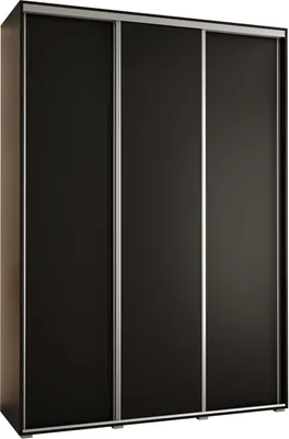 Produktbild von MEBLE KRYSPOL Davos 1 Schrank, drei Türen - 235,2x170x45 cm - Schwarz Schwarz Silber