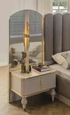 Produktbild von s Schlafzimmer Designer Doppelbett Kleiderschrank Nachttische