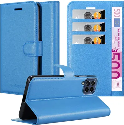 Produktbild von Cadorabo Hülle für Samsung Galaxy M53 5G Schutz Hülle in Blau Handyhülle Etui Case Cover Magnetverschluss