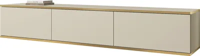 Produktbild von MIRJAN24 TV-Lowboard TV-Lowboard Oro I mit 3 Klappen, Griffloses Öffnungssystem push to open, 175x32x30 cm (Farbe: Beige / Beige + Gold)