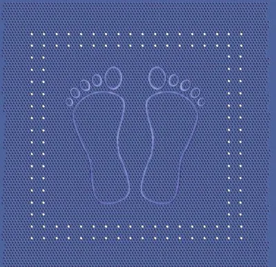 Image de Tapis de douche "Foot" bleu 55x55 cm" Kleine Wolke