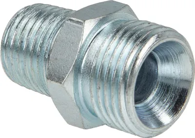 Produktbild von tecuro Einschraubnippel NPT 1/4 Zoll AG x R 3/8 Zoll AG mit Innenkonus (iK), Stahl verzinkt