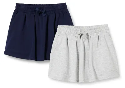 Obrázok produktu pre A. Dámske športové šortky "skort" od značky Essentials s našitou vreckom, 2-dielna sada, svetlosivá melírovaná