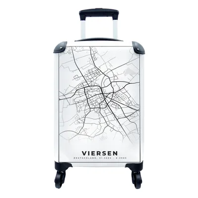 Produktbild von MuchoWow® Koffer Handgepäck Trolley Rollkoffer Kleine Reisekoffer mit 4 Rollen - Stadtplan - Viersen - Karte - Cabin Size < 55x40x23 cm & 55x40x20 cm - Fotokoffer - Kabinenkoffer - Boardgepäck - Reise-Box - Reisekoffer - Reisegepäck - Koffer mit Bild - Trolley für Kinder