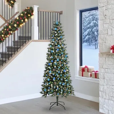 Image de vidaXL Arbre de Noël artificiel avec 300 LED avec support Vert 240 cm