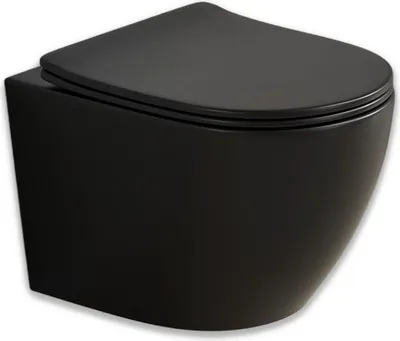 Immagine prodotto di Wc sospeso tondo completo di sedile wc nero opaco | Folk