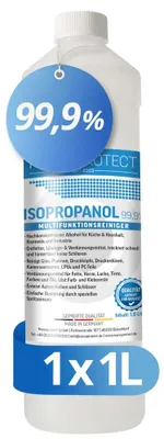 Produktbild von Nanoprotect Isopropanol 99,9% | 1 Liter Reiniger | Hochprozentiger Isopropylalkohol | IPA Reinigungsalkohol für Haushalt und Elektronik