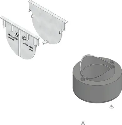 Produktbild von Hauraton TOP X Anschluss-Set mit Stirnwand und Adapter silber DN/OD 75 mm / 110 mm