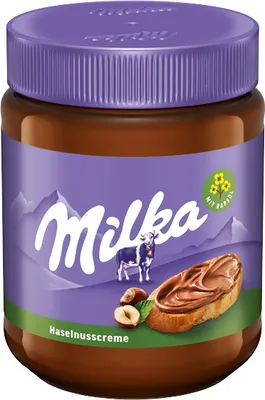 Produktbild von Milka Haselnusscreme Brotaufstrich mit vollmundigen Haselnüssen 350g