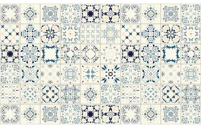 Image de Autocollants décoratifs pour carrelage de cuisine et de salle de bains – 60 autocollants Azulejos Arsenio – 60 autocollants de 15 x 15 cm