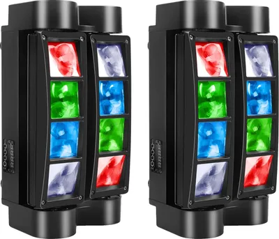 Productafbeelding van Bewegende lichtkop, RGBW LED's, DMX-besturing, 2 stuks EU-stekker