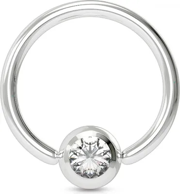 Produktbild von viva-adorno 1,6x12x5mm Universal Piercing Ring BCR Kristall Lippenring Klemmring Septumpiercing Brustpiercing Chirurgenstahl Z507,klar