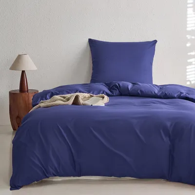 Obrázok produktu pre MR&HM Súprava posteľnej bielizne z mikrovlákna 135x200 cm 80x80 cm námornícka modrá