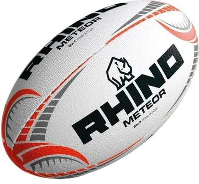 Productafbeelding van Rhino - Rugbybal - Synthetisch rubber, natuurlijk rubber RD1528 (5) (Zwart/Wit/Rood)