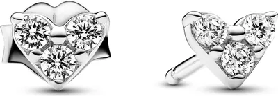 Produktbild von Pandora Dreifacher Stein Herz Ohrringe 293003C01 Ohrringe