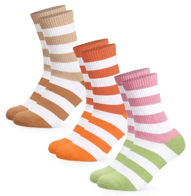 Produktbild von Occulto Damen Tennissocken mit Streifen 3er Pack (Modell: Momo)