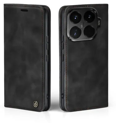 Produktbild von Handy Hülle für Xiaomi 15T Pro Klapphülle Bookcase Flip Cover Handy Tasche Etui Farbe: Schwarz
