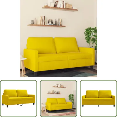 Produktbild von The Living Store 2-Sitzer-Sofa Gelb 140 cm Samt