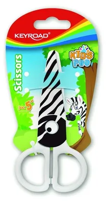 Obrázok produktu pre Nożyczki szkolne Keyroad 5 cm zebra blister