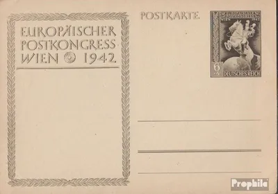 Produktbild von Belege Ganzsachen Deutsches Reich 1942 P294a Amtliche Postkarte gefälligkeitsgestempelt  Postkongress