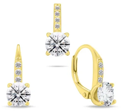 Immagine prodotto di Elegante set placcato in oro con zirconi SET274Y (ciondolo, orecchini)