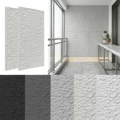 Obrázek produktu pro YRHome Vysoce kvalitní silné dekorativní panely, tloušťka 5 cm, 3 kusy v krémově bílé barvě s přirozenou kamennou strukturou pro domácnost, model B