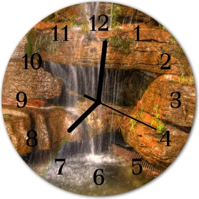 Produktbild von Glasuhr Wanduhr Küchenuhr Echt-Glas 30fi cm Wasserfall braun