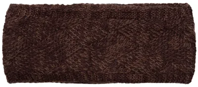 Produktbild von styleBREAKER Damen Strick Stirnband Rauten Fleece, Dunkelbraun