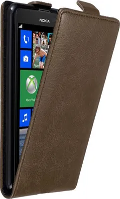 Produktbild von Cadorabo Hülle für Nokia Lumia 625 Schutz Hülle in Braun Flip Etui Handyhülle Case Cover